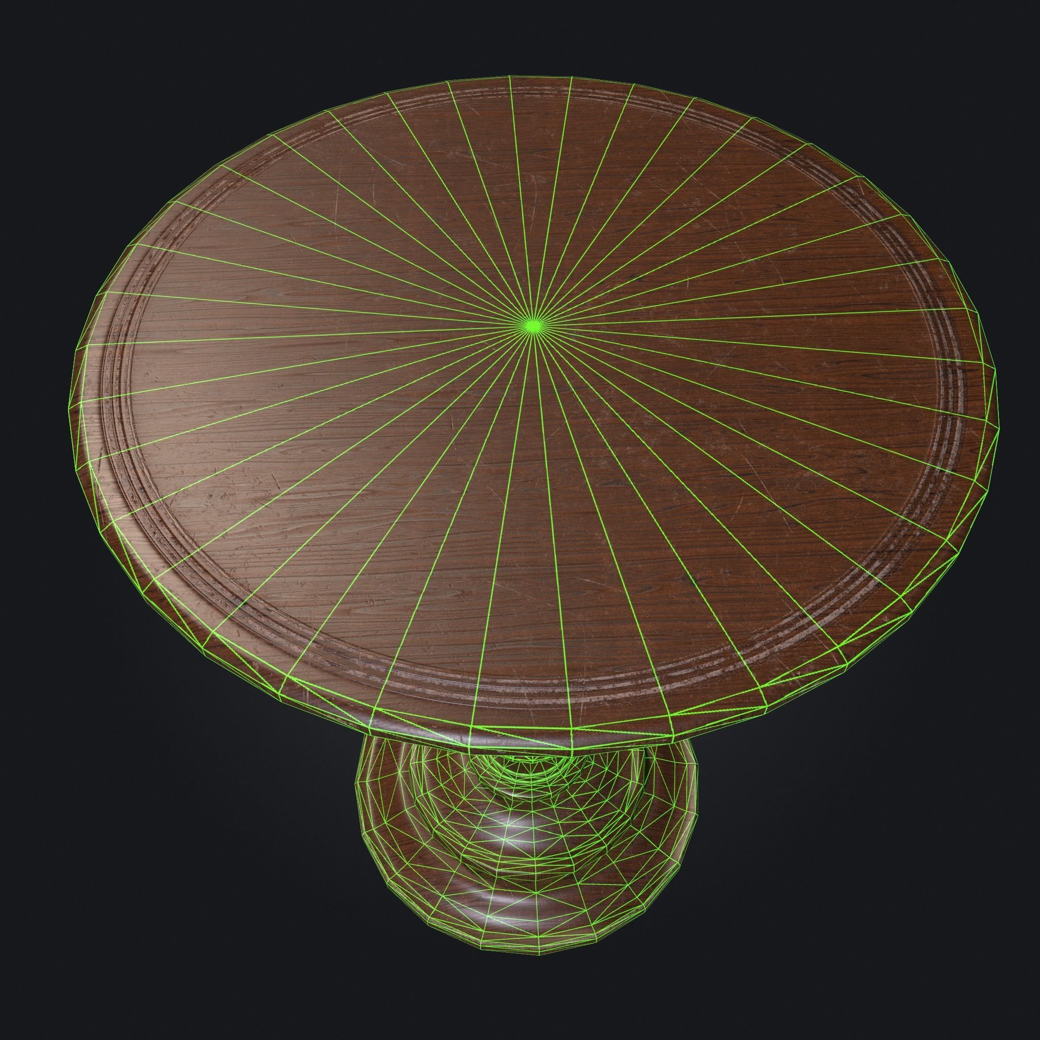 Old Table 001 Low-poly 3D model_7