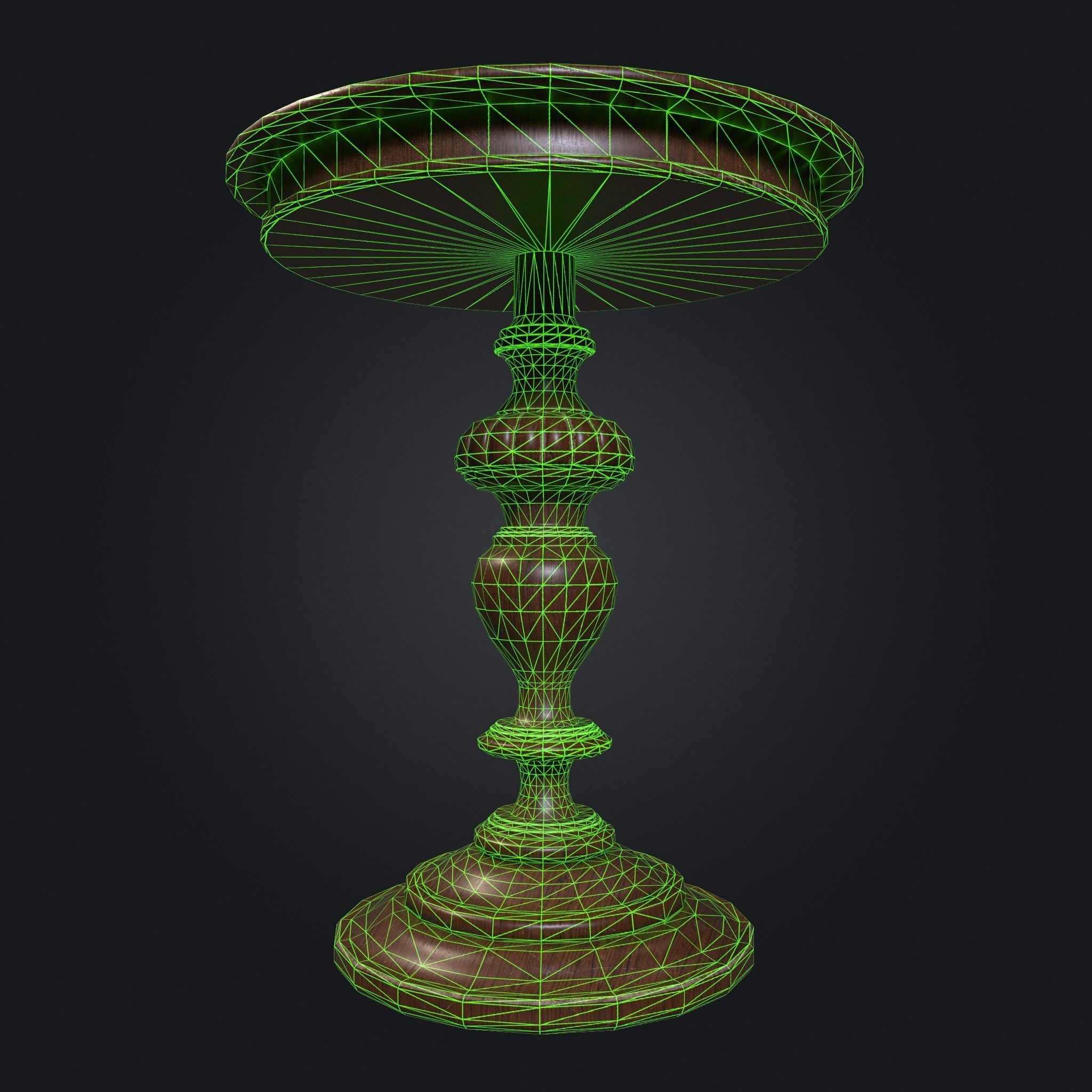 Old Table 001 Low-poly 3D model_5