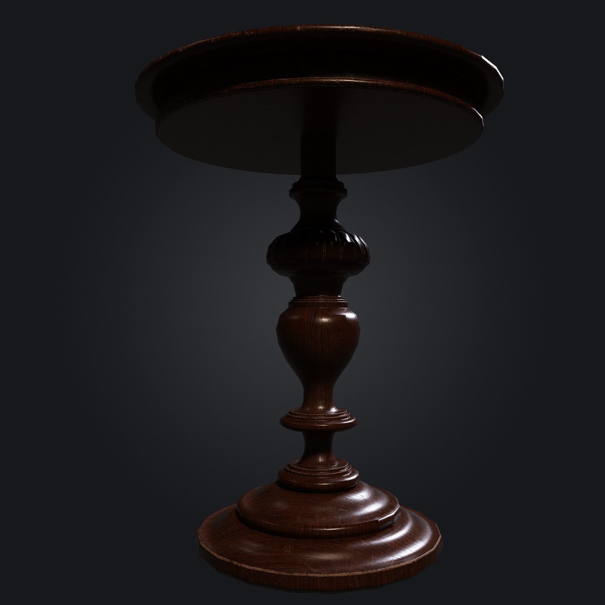 Old Table 001 Low-poly 3D model_1