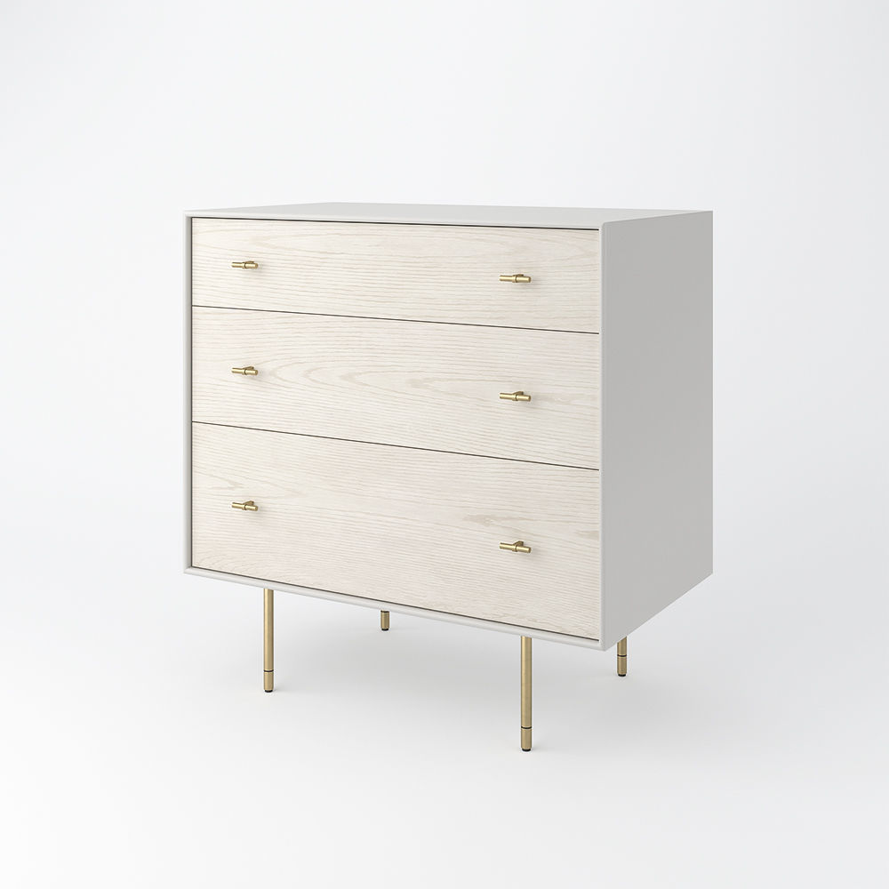 West Elm Modernist Wood Lacquer Dresser Winter Wood 3D model_1