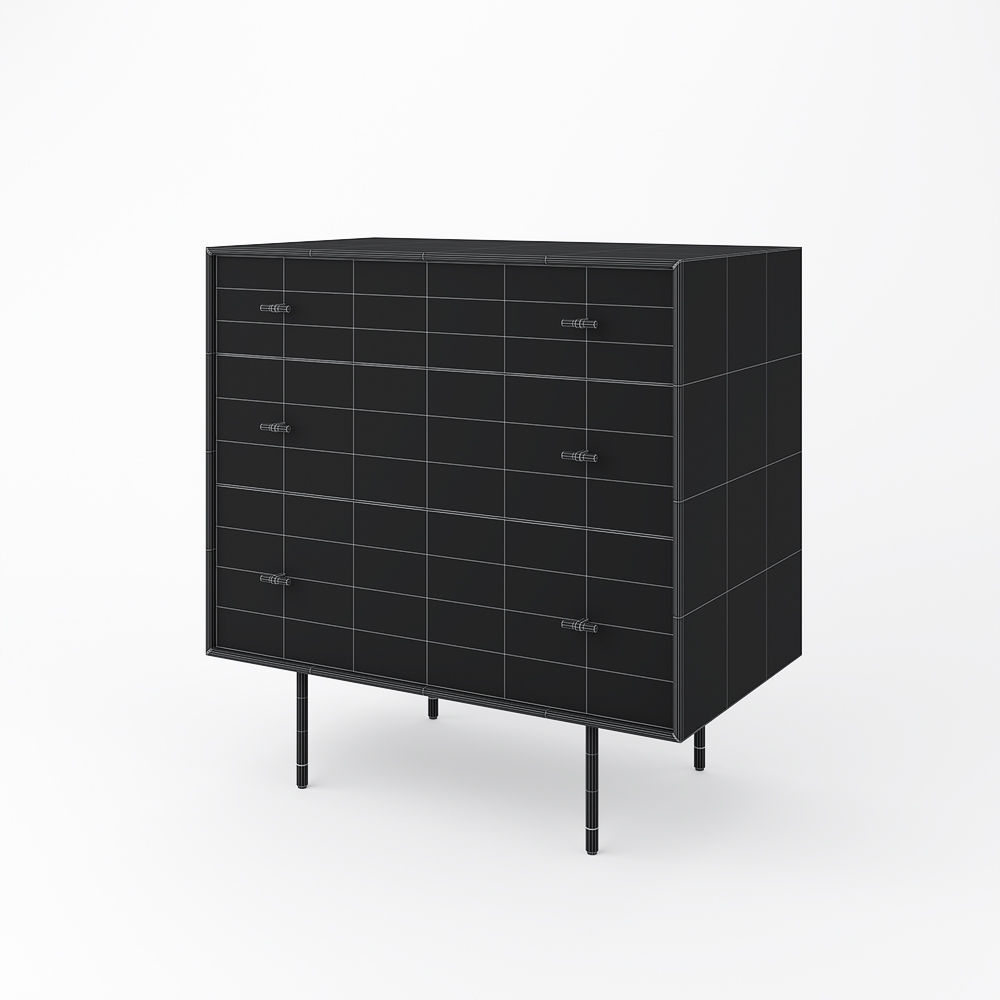 West Elm Modernist Wood Lacquer Dresser Winter Wood 3D model_5