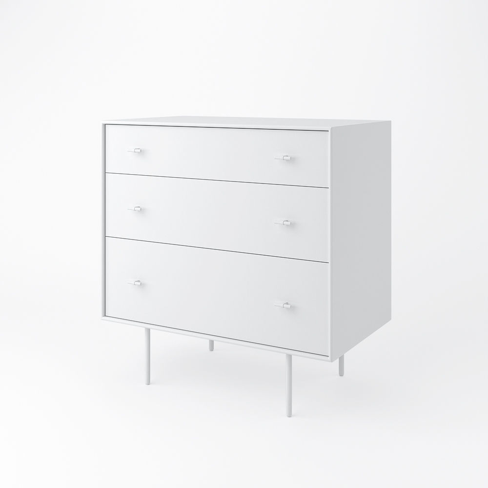 West Elm Modernist Wood Lacquer Dresser Winter Wood 3D model_4