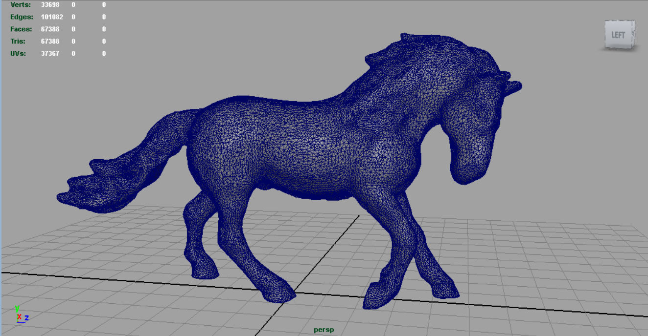 Horse 3 with mane 3D model_4