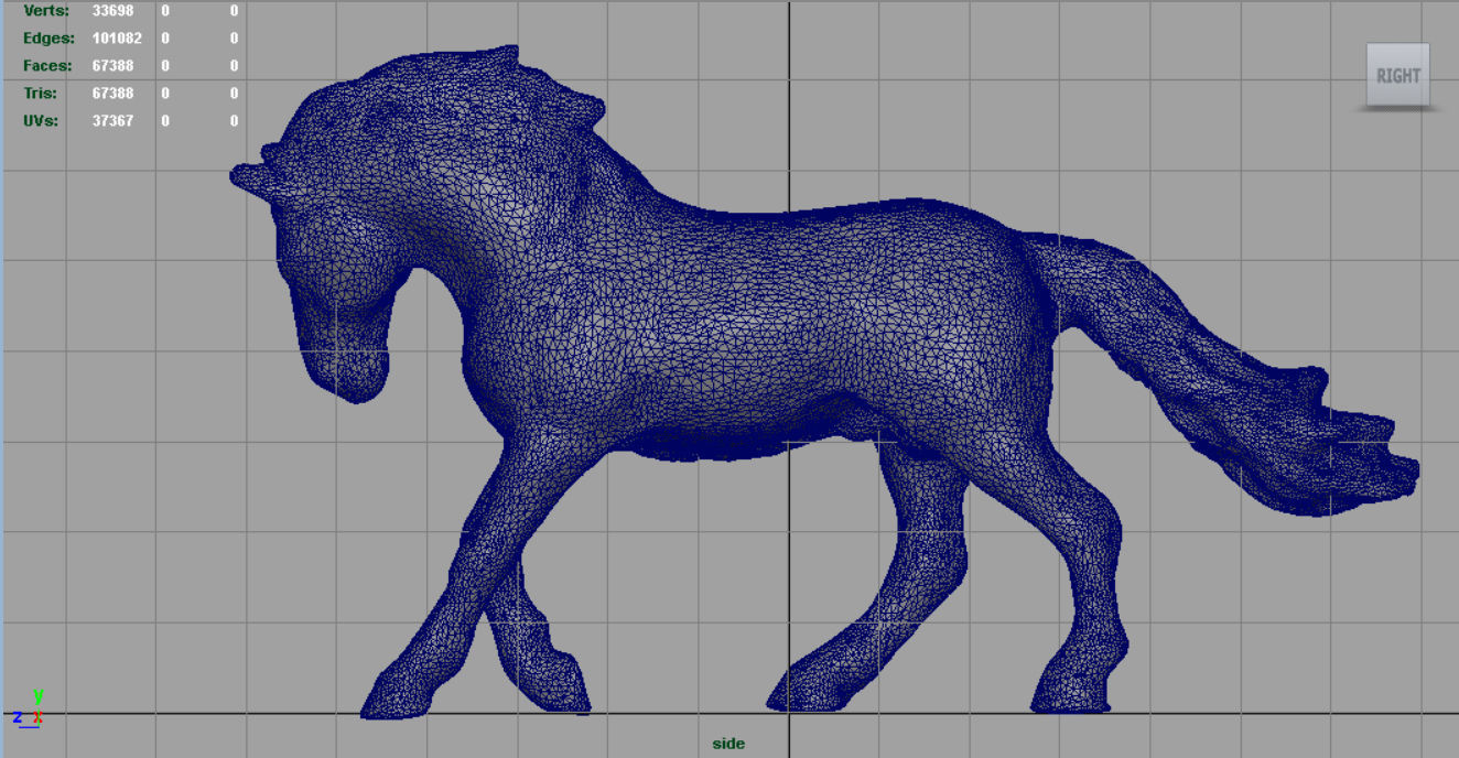 Horse 3 with mane 3D model_9