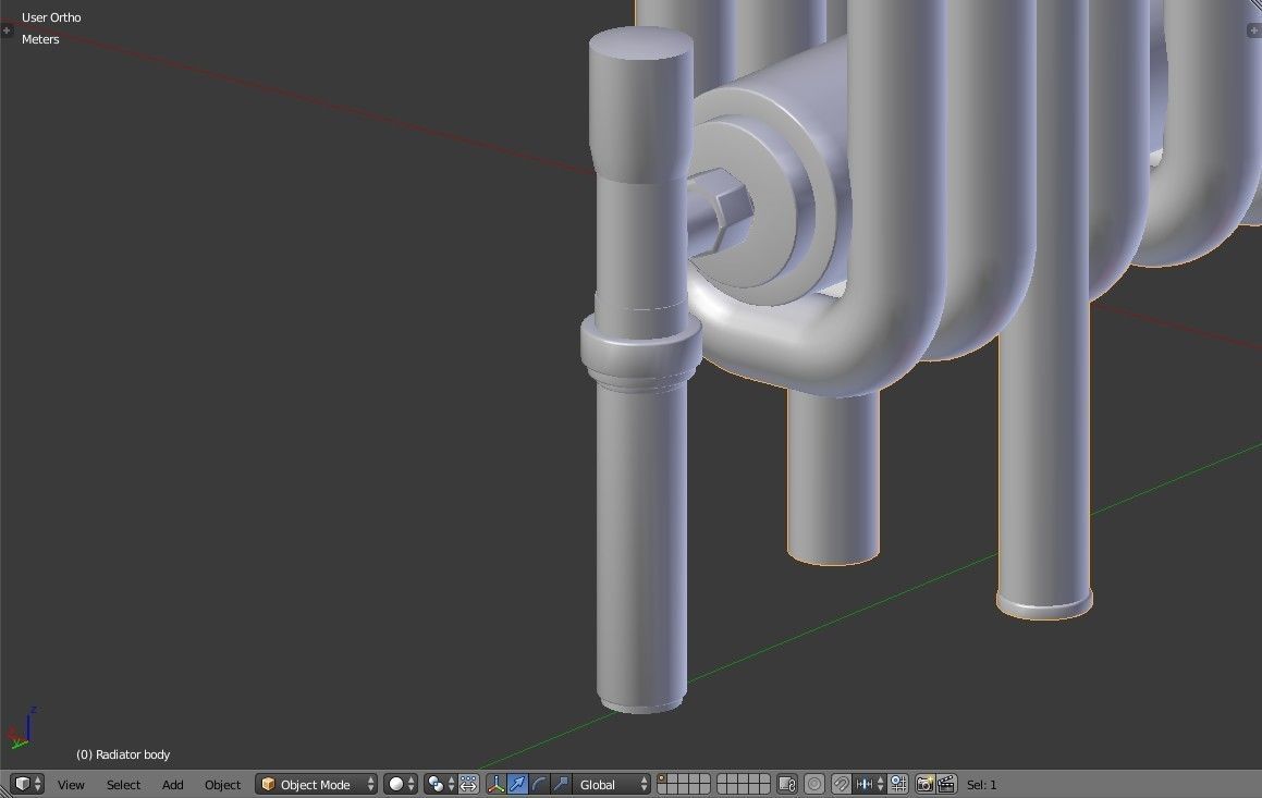 Classic Vintage Radiator Home Appliance Low-poly 3D model_12