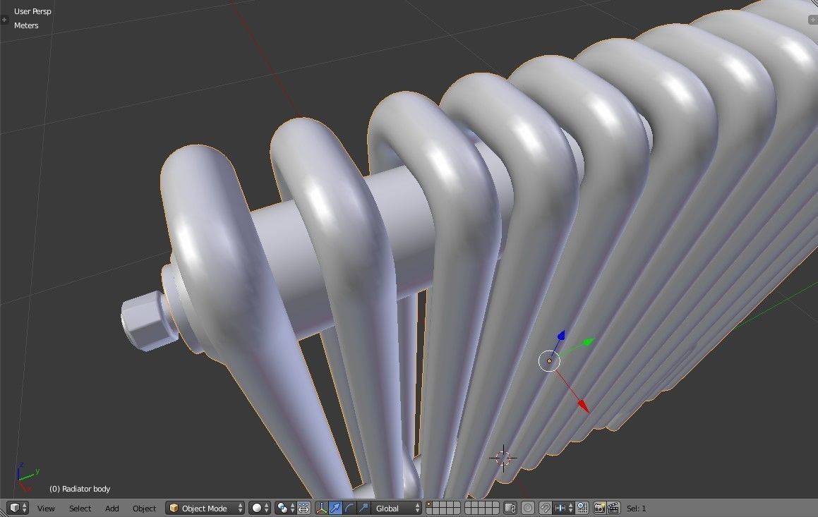 Classic Vintage Radiator Home Appliance Low-poly 3D model_16