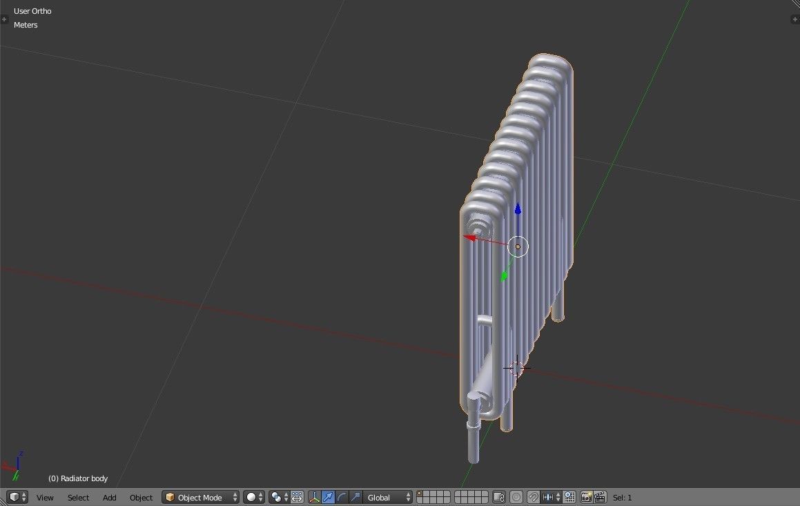 Classic Vintage Radiator Home Appliance Low-poly 3D model_11