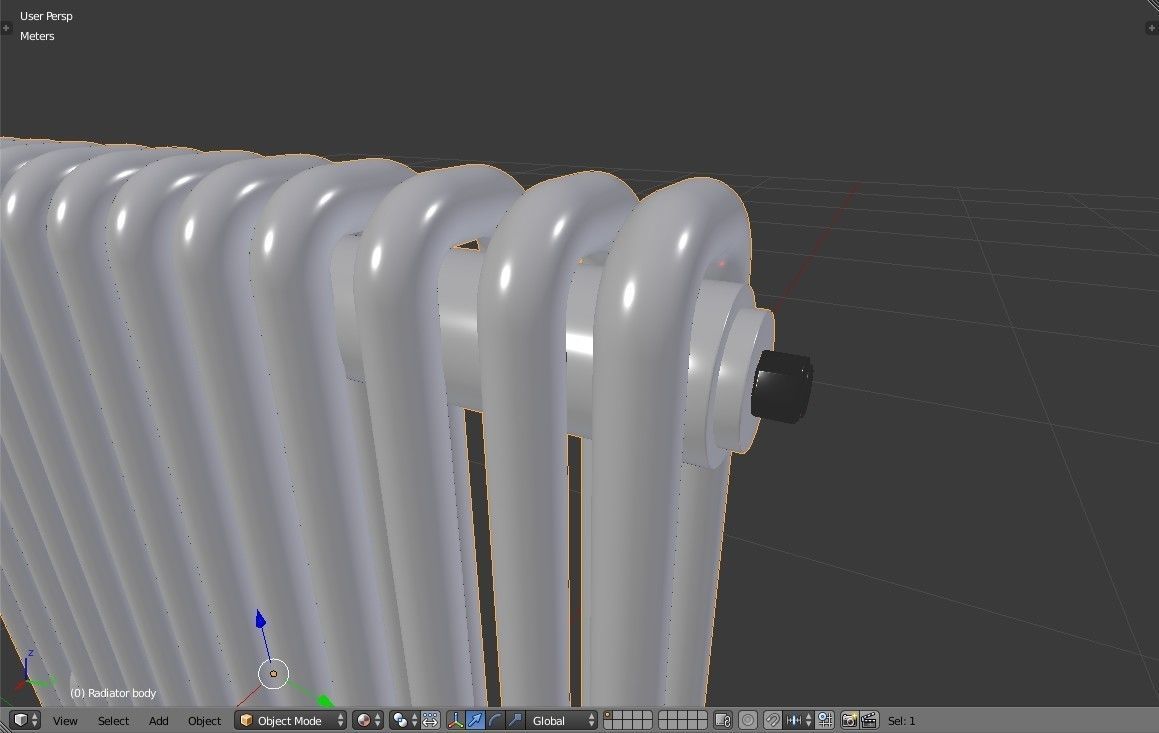 Classic Vintage Radiator Home Appliance Low-poly 3D model_14