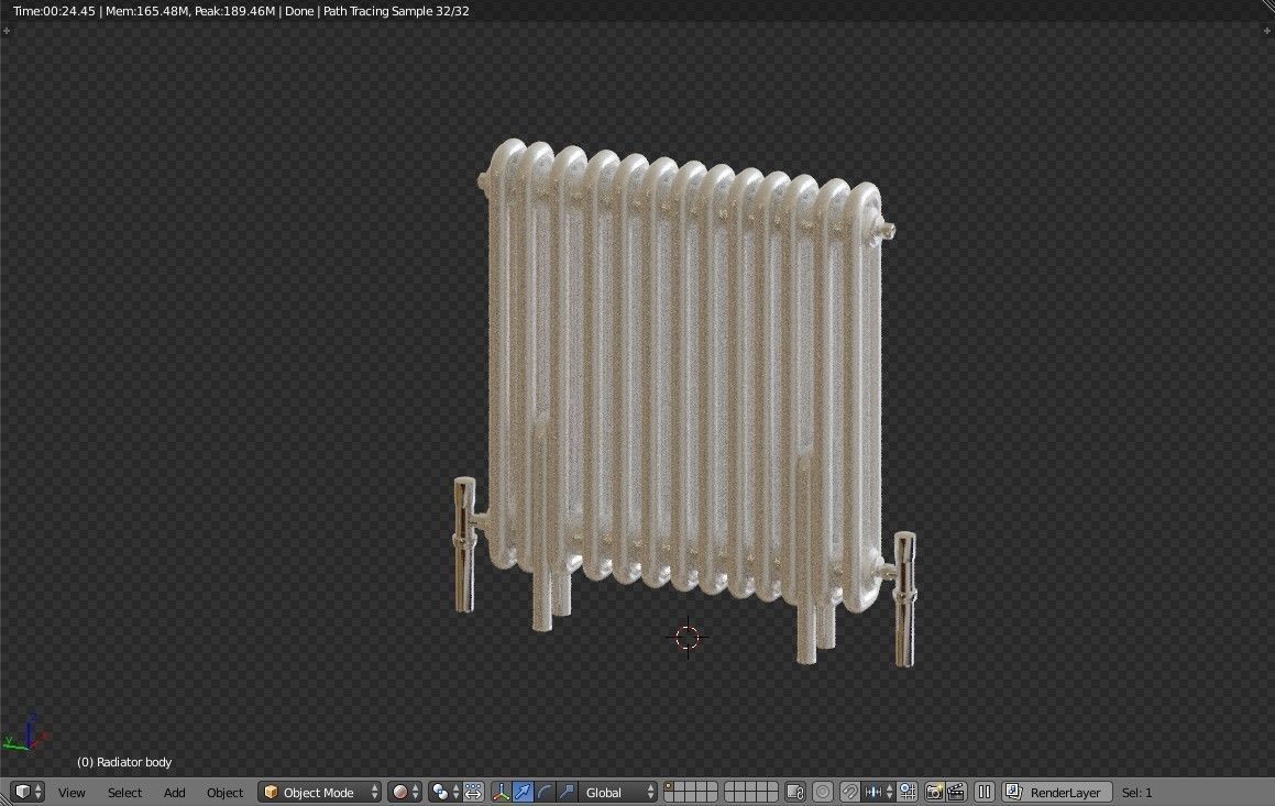 Classic Vintage Radiator Home Appliance Low-poly 3D model_19