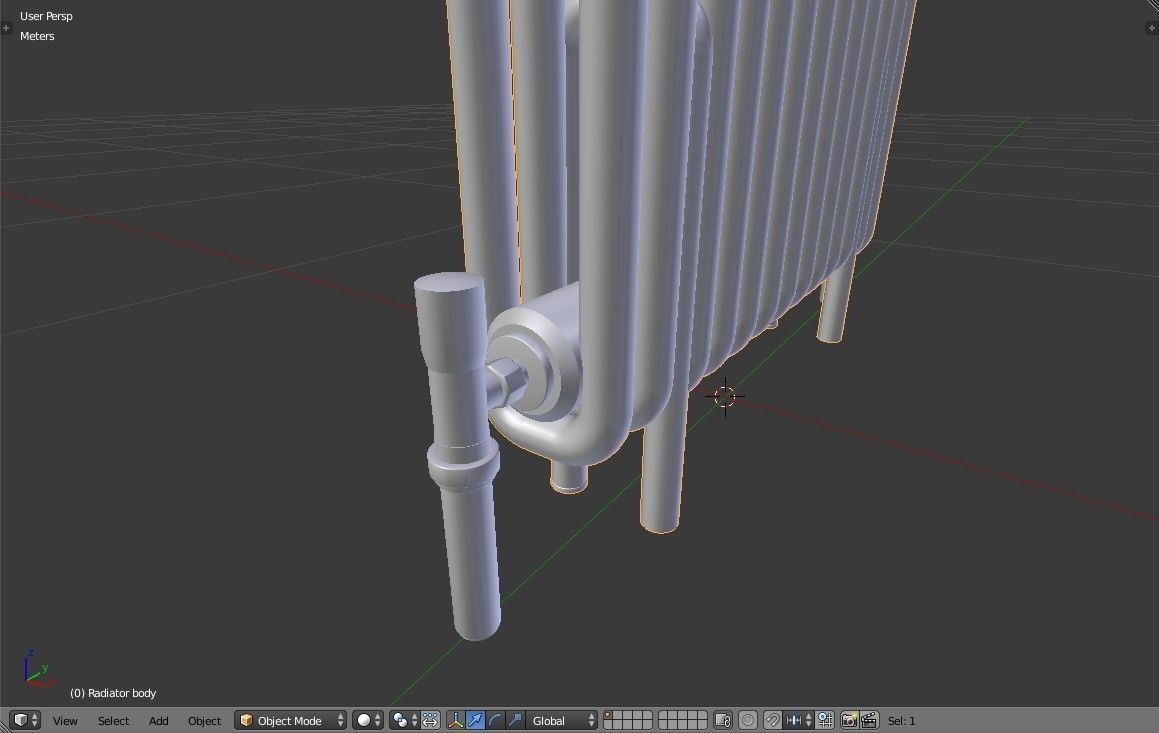 Classic Vintage Radiator Home Appliance Low-poly 3D model_13