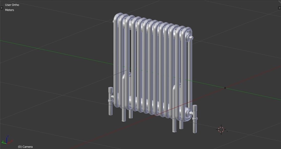Classic Vintage Radiator Home Appliance Low-poly 3D model_5