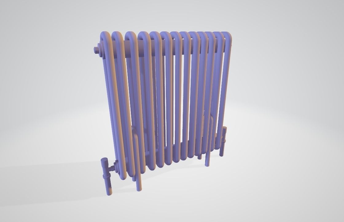 Classic Vintage Radiator Home Appliance Low-poly 3D model_4