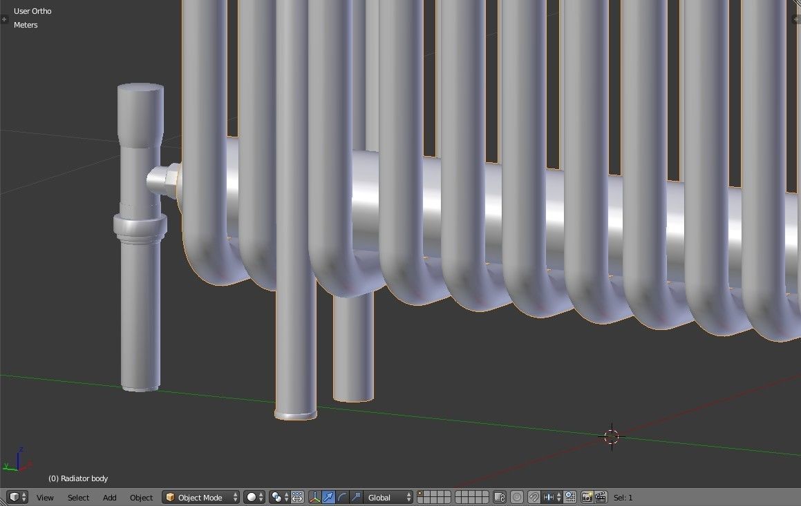 Classic Vintage Radiator Home Appliance Low-poly 3D model_15