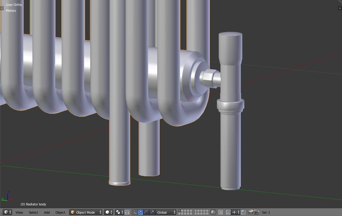 Classic Vintage Radiator Home Appliance Low-poly 3D model_17