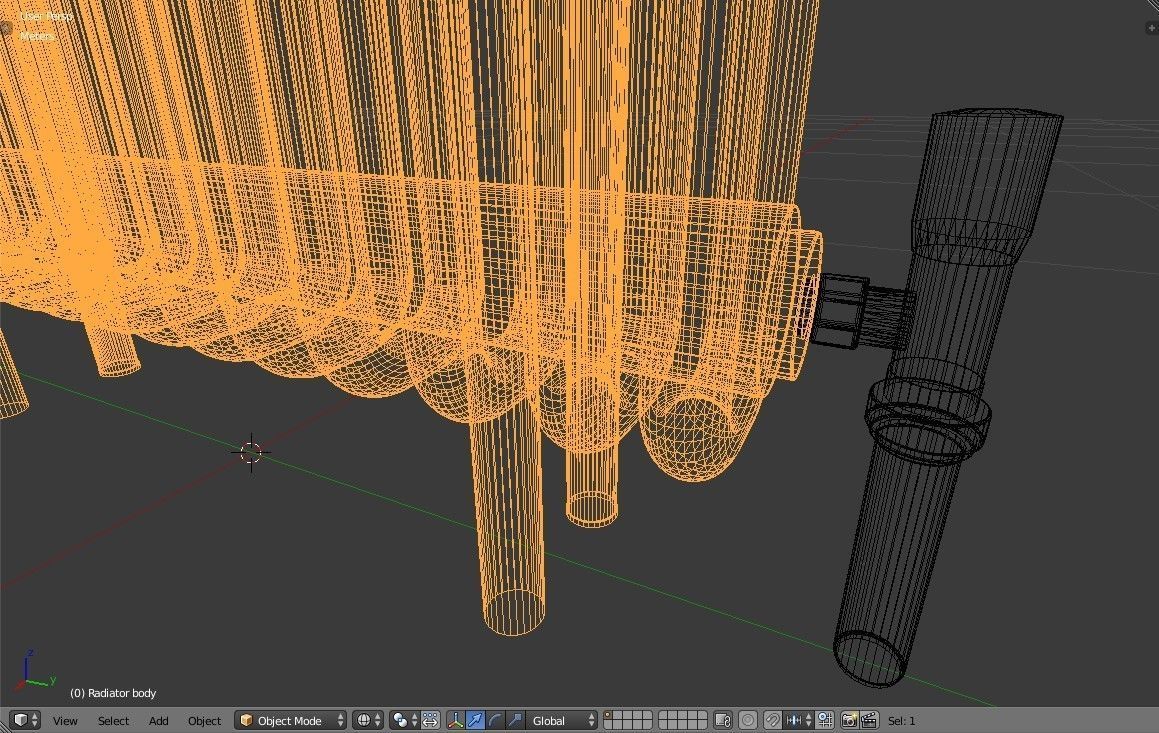 Classic Vintage Radiator Home Appliance Low-poly 3D model_20