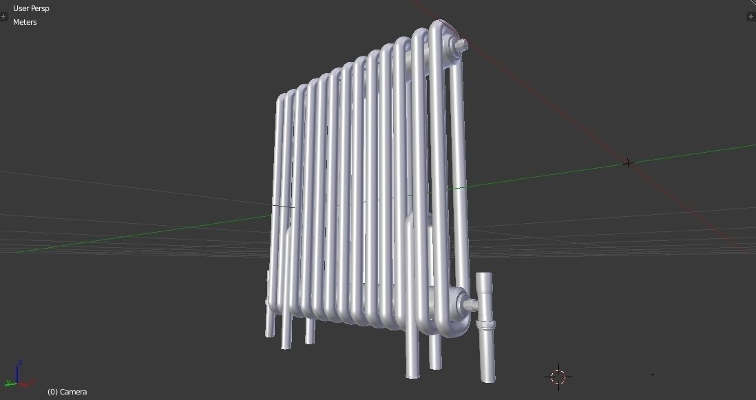 Classic Vintage Radiator Home Appliance Low-poly 3D model_8