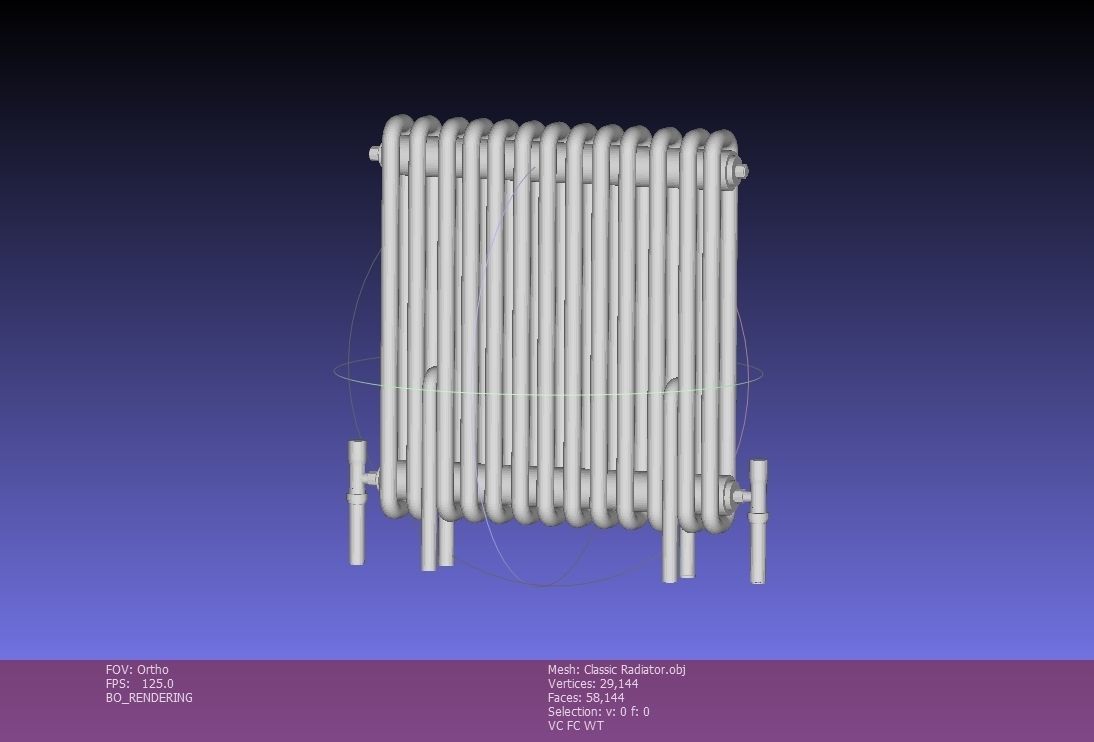 Classic Vintage Radiator Home Appliance Low-poly 3D model_22
