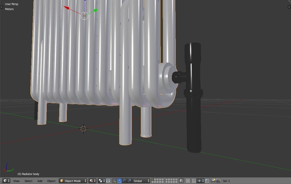 Classic Vintage Radiator Home Appliance Low-poly 3D model_18