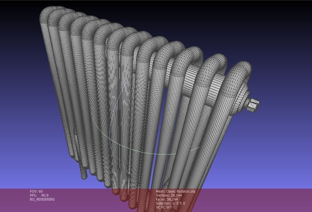 Classic Vintage Radiator Home Appliance Low-poly 3D model_23