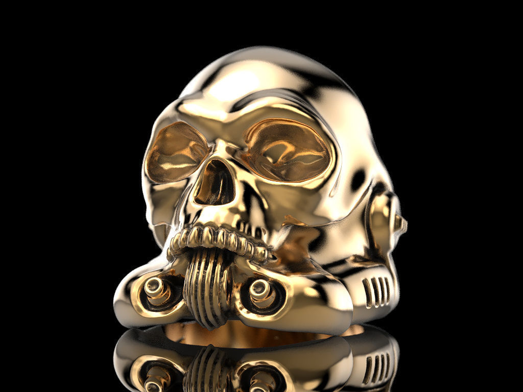 Stormtrooper skull ring 3D print model_3