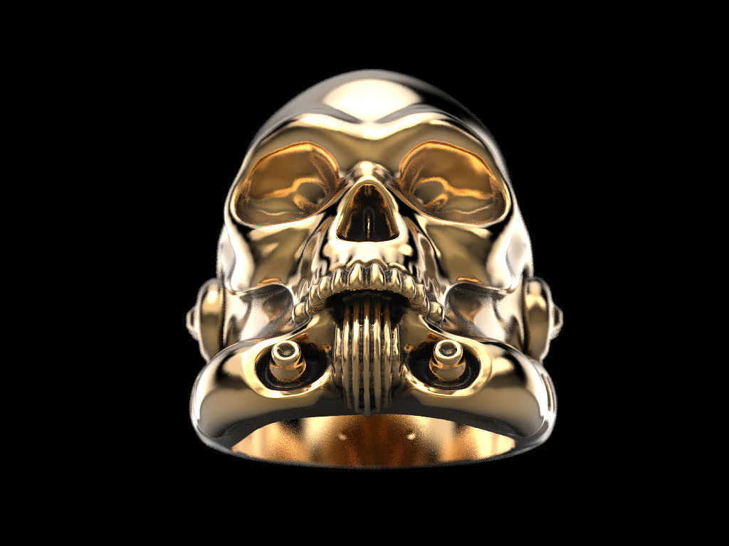 Stormtrooper skull ring 3D print model_13