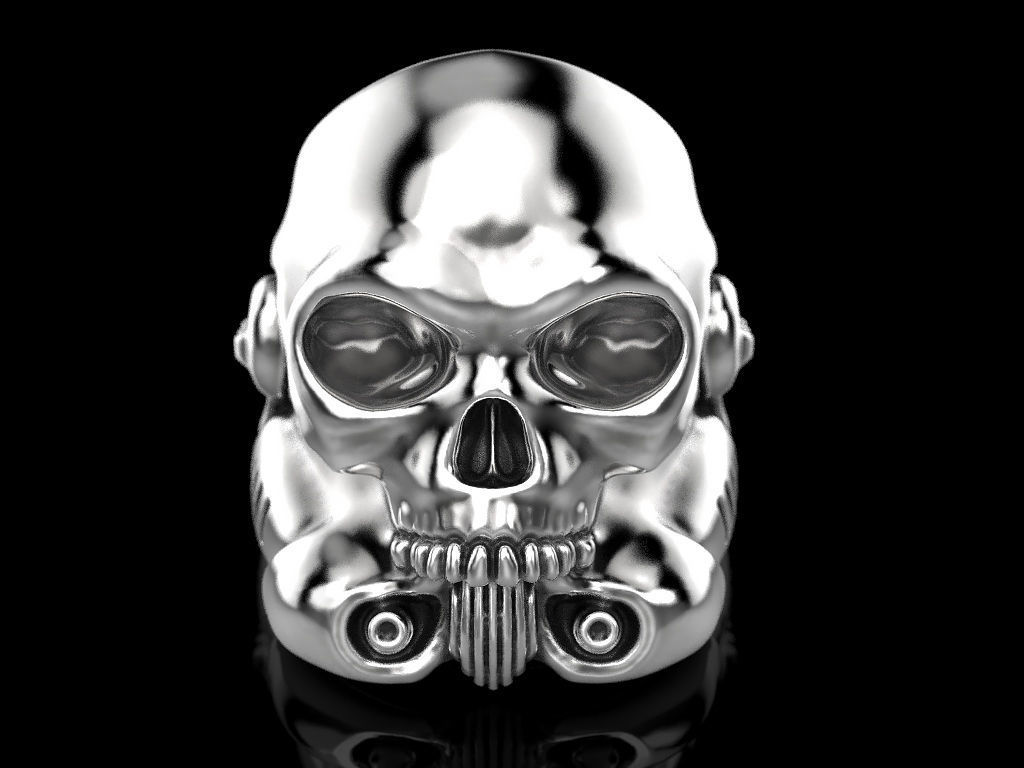 Stormtrooper skull ring 3D print model_4