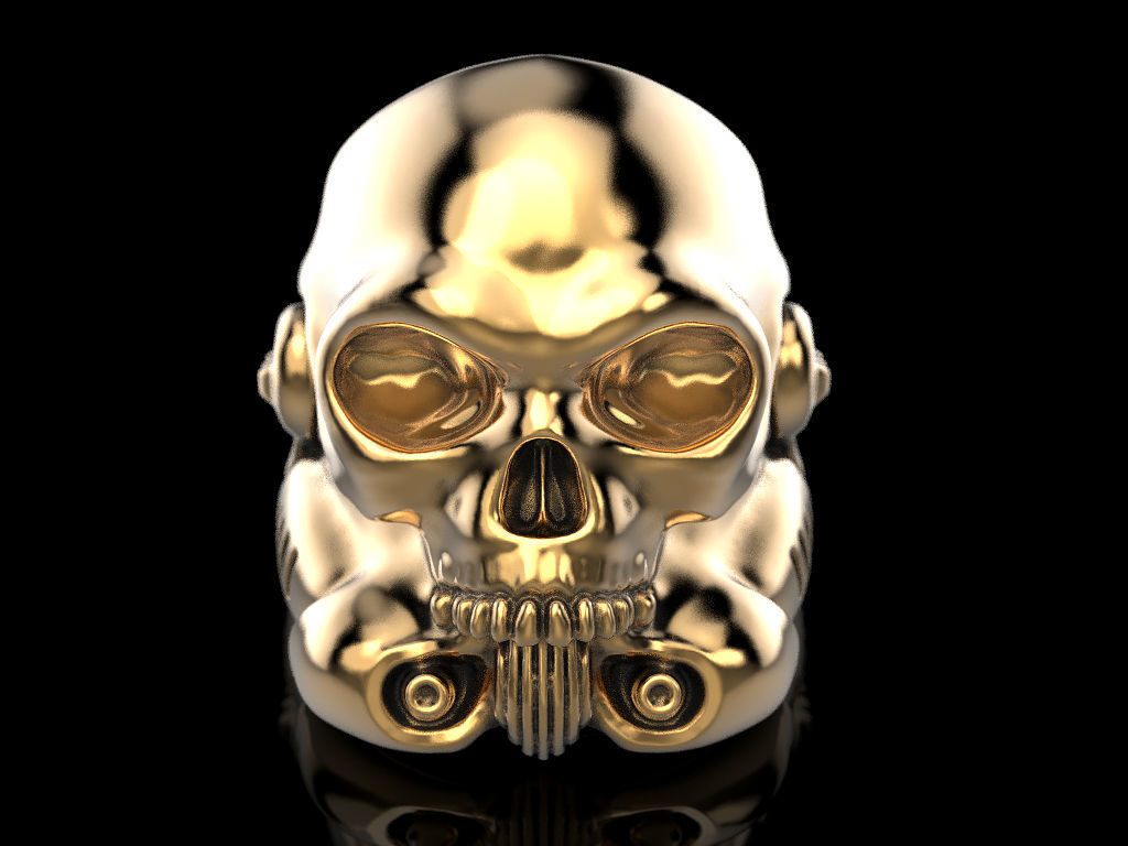 Stormtrooper skull ring 3D print model_5