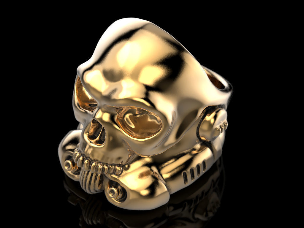 Stormtrooper skull ring 3D print model_9