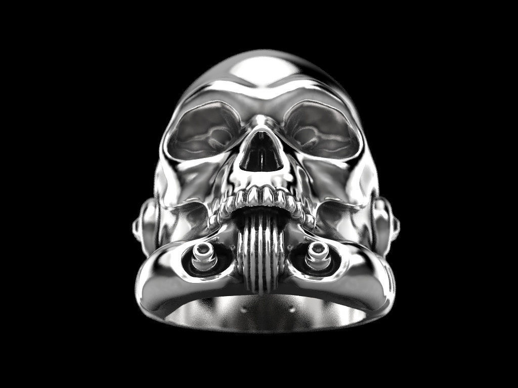 Stormtrooper skull ring 3D print model_12