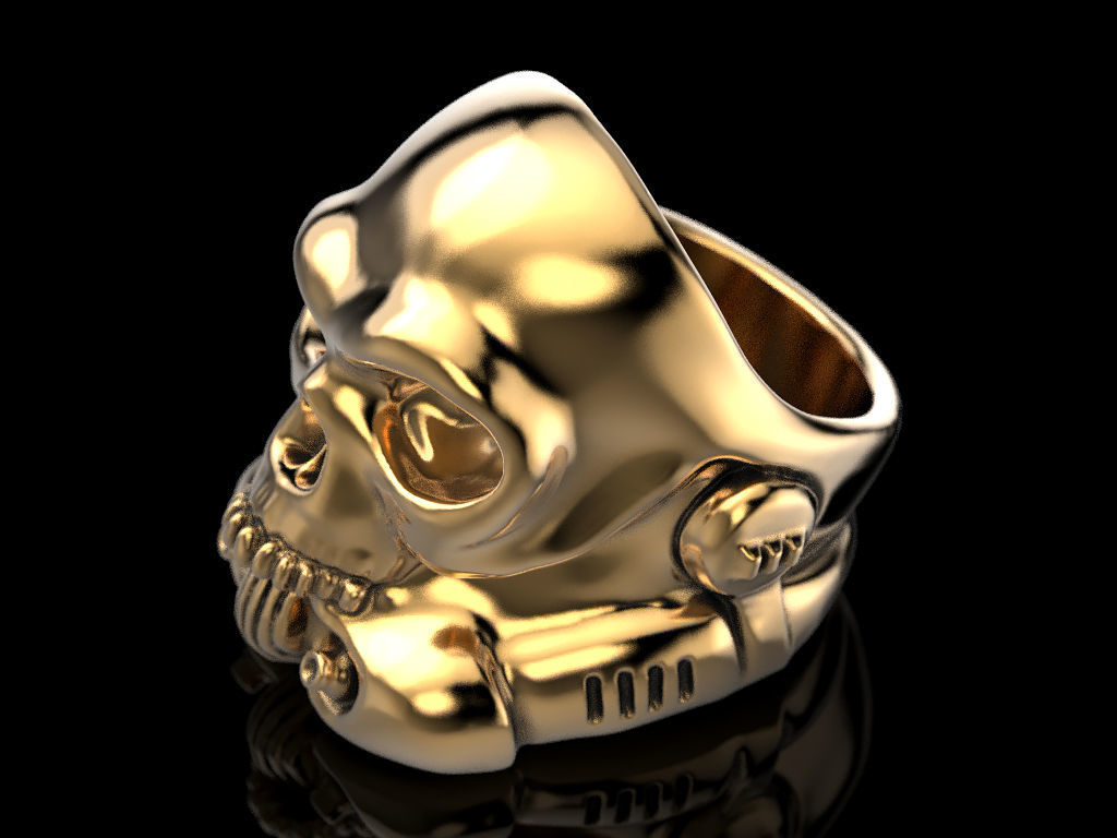 Stormtrooper skull ring 3D print model_11