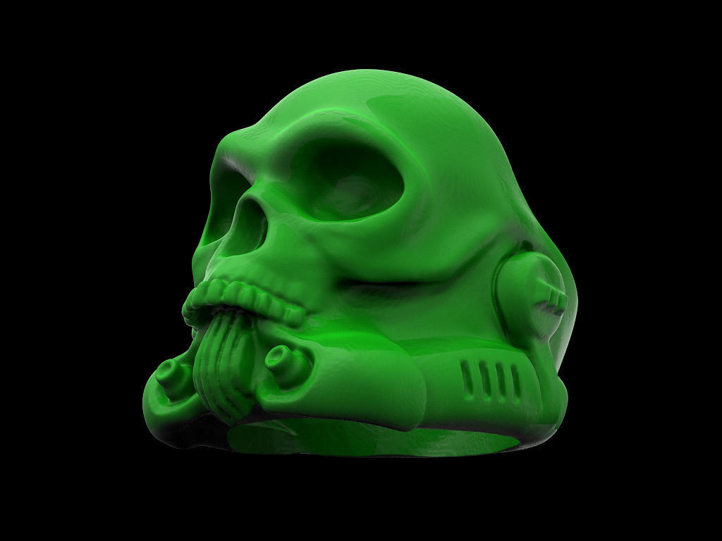 Stormtrooper skull ring 3D print model_14