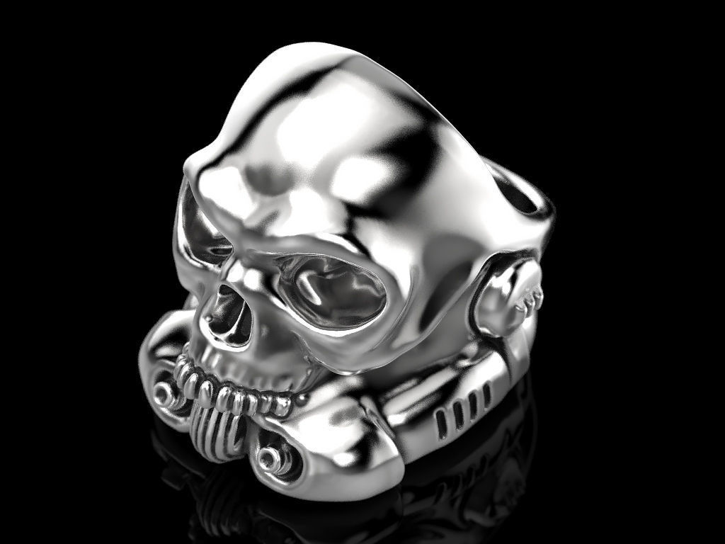 Stormtrooper skull ring 3D print model_8