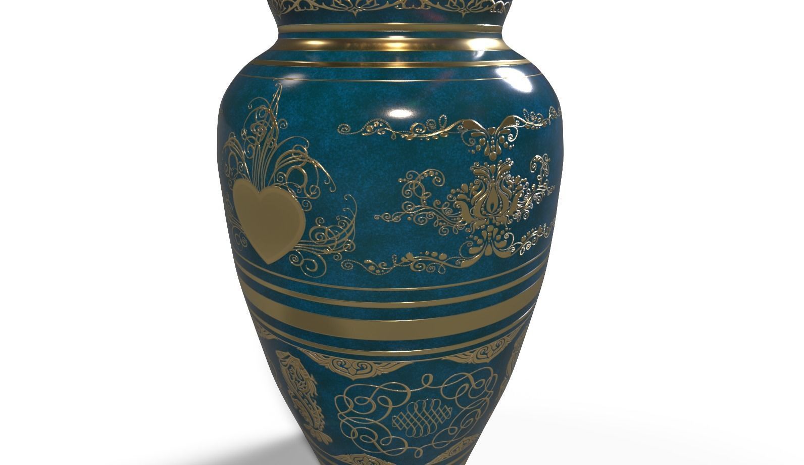 Porcelain Urn or decorative vase v02 3D model_2