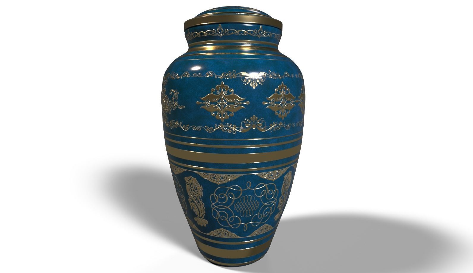 Porcelain Urn or decorative vase v02 3D model_1