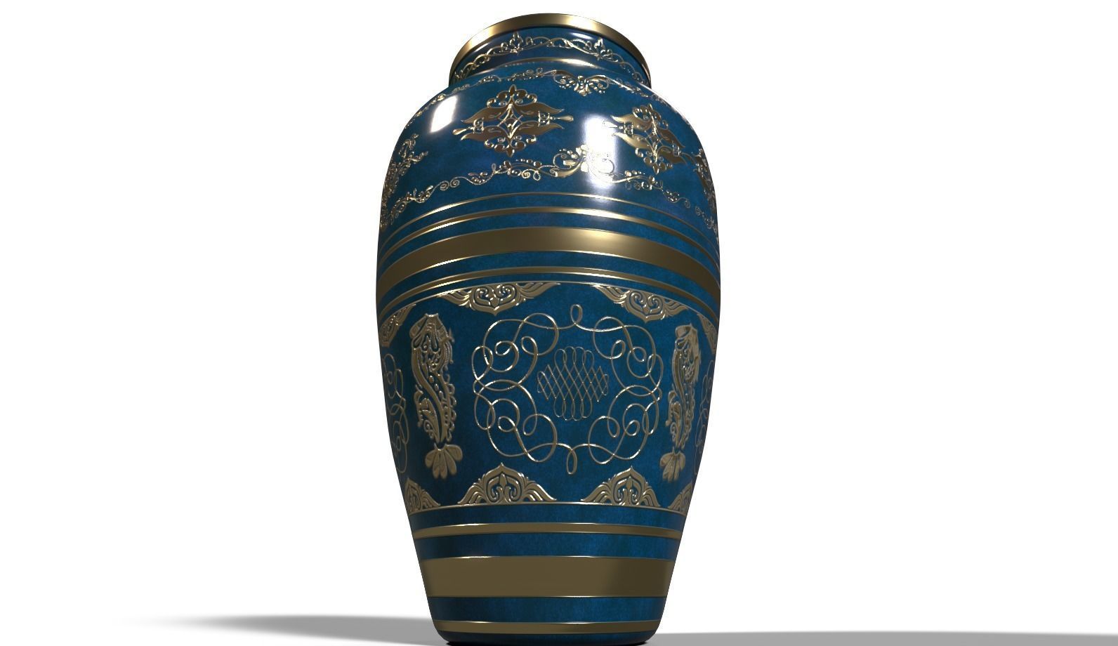 Porcelain Urn or decorative vase v02 3D model_3