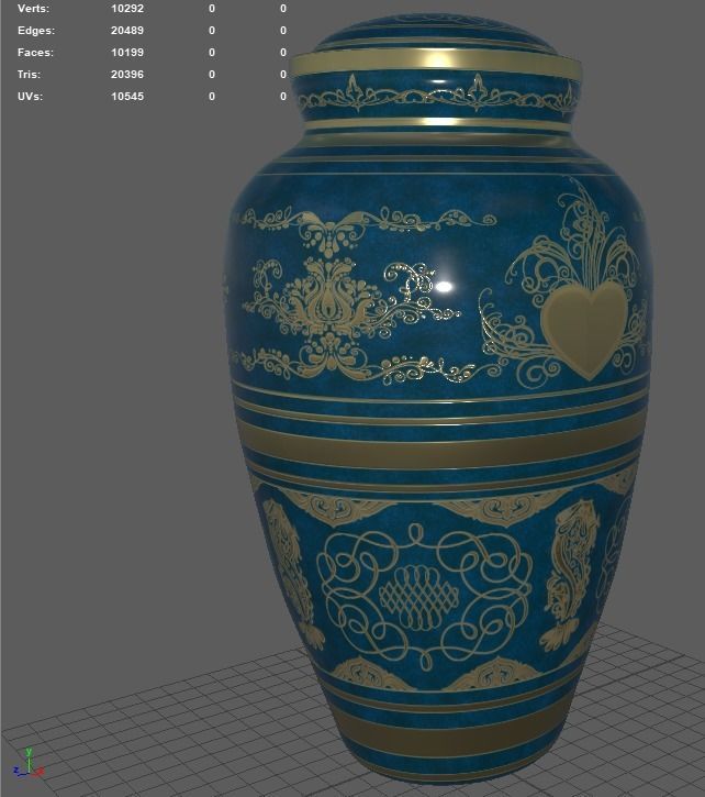 Porcelain Urn or decorative vase v02 3D model_8
