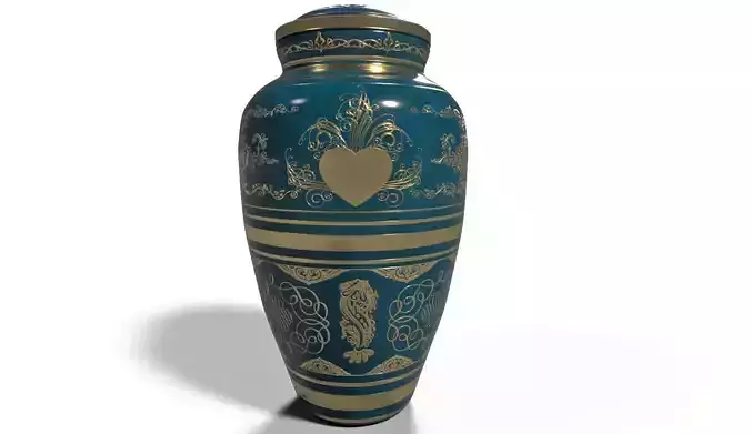 Porcelain Urn or decorative vase v02 3D model