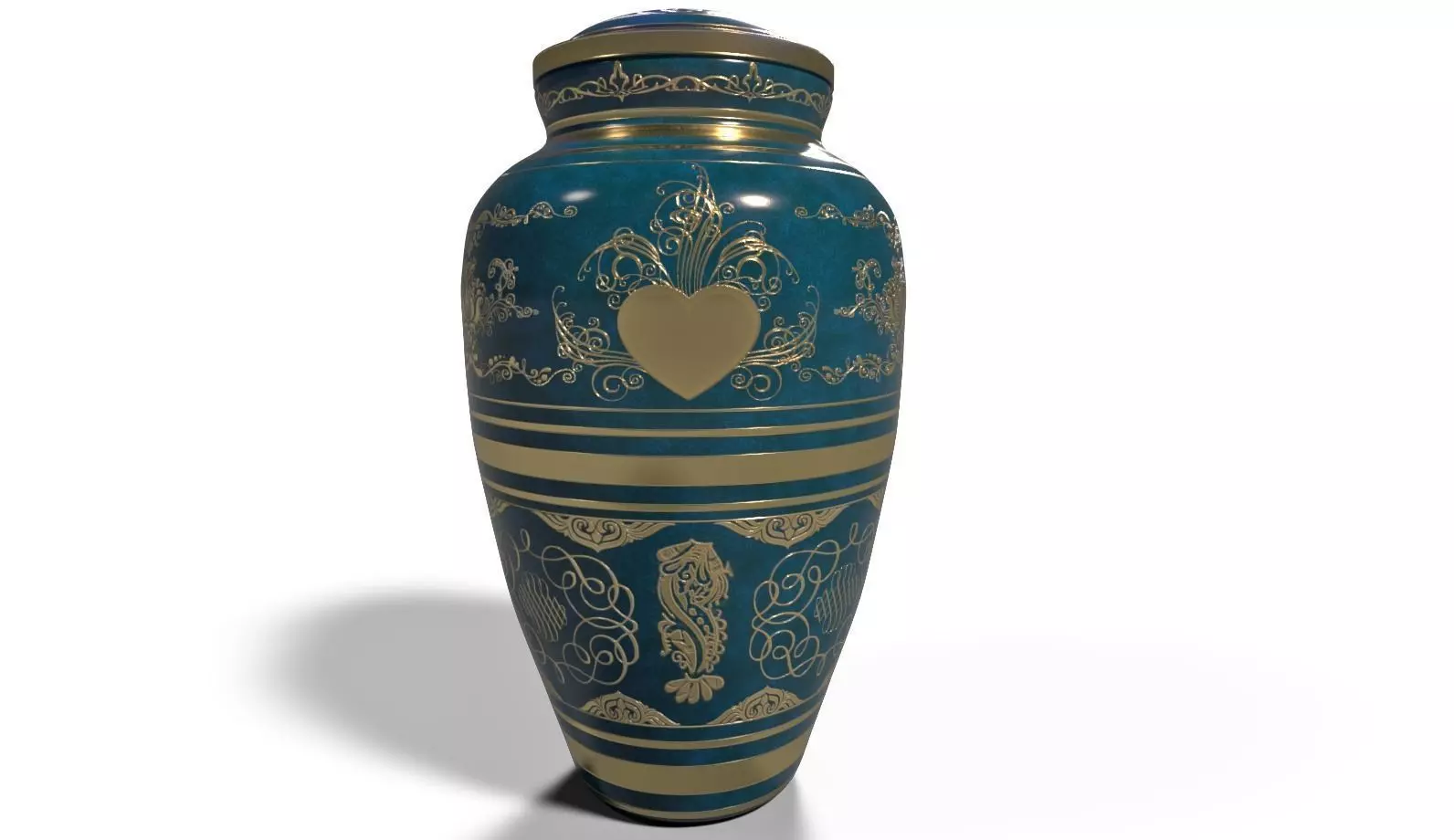 Porcelain Urn or decorative vase v02 3D model_0