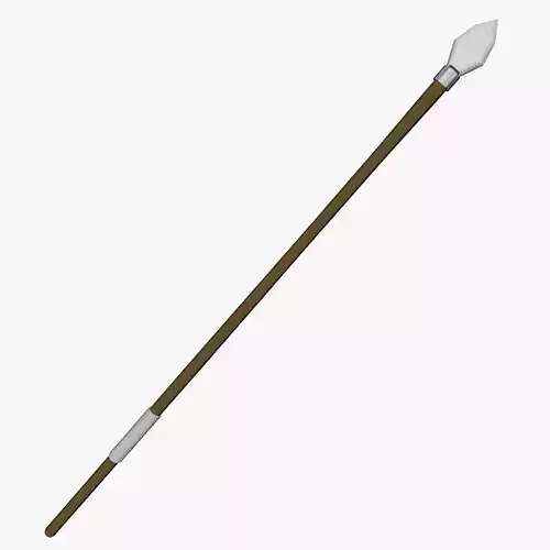 low poly spear wooden