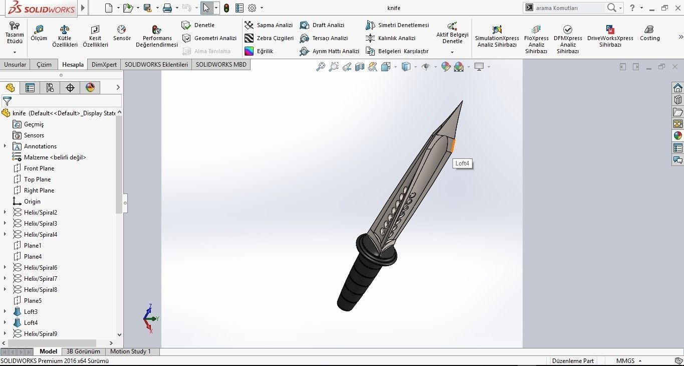 Knife for character 3D model_7