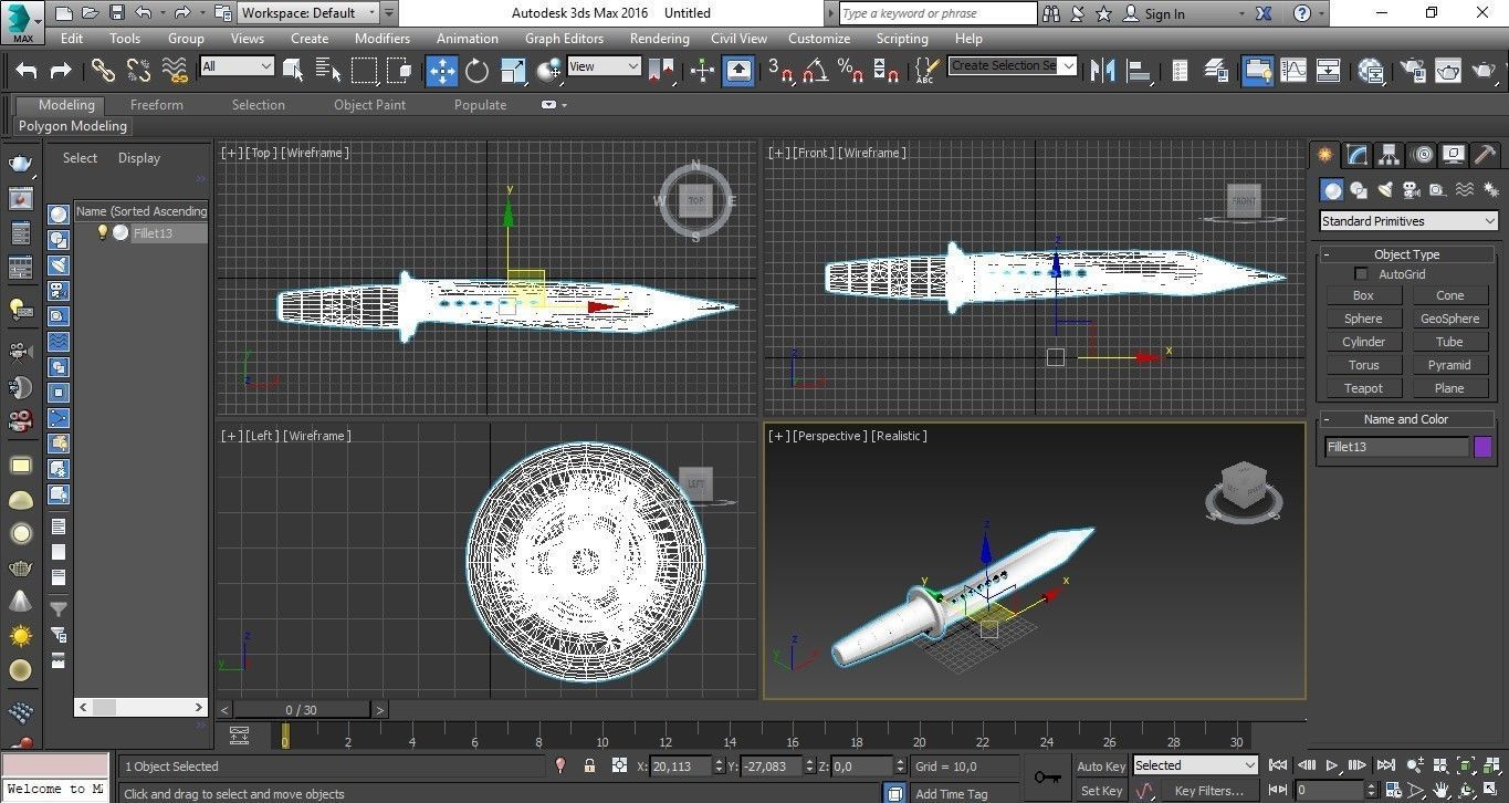 Knife for character 3D model_9
