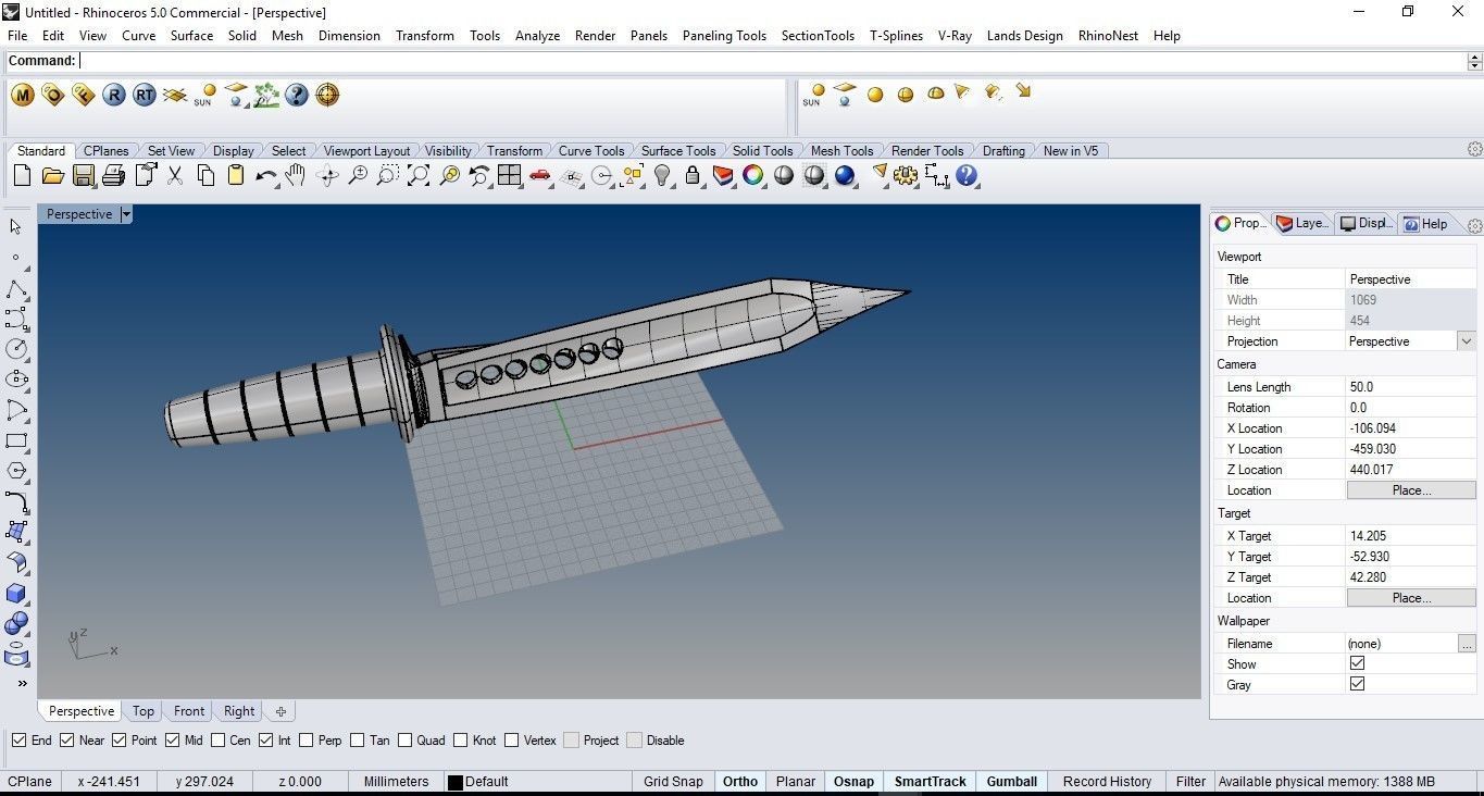 Knife for character 3D model_8