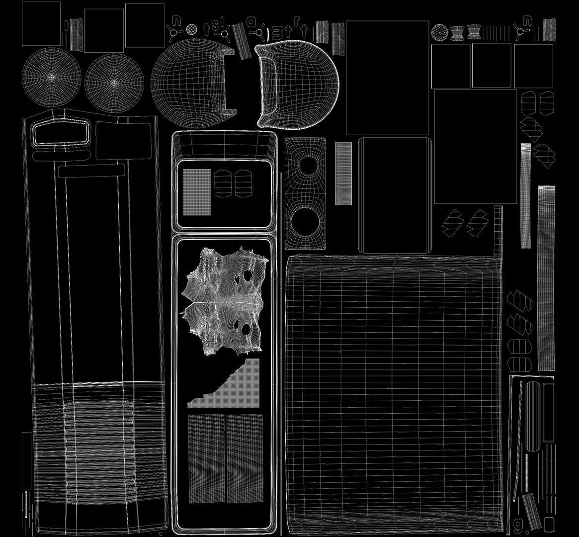 Cyberpunk Public Phone Terminal 3D model_6