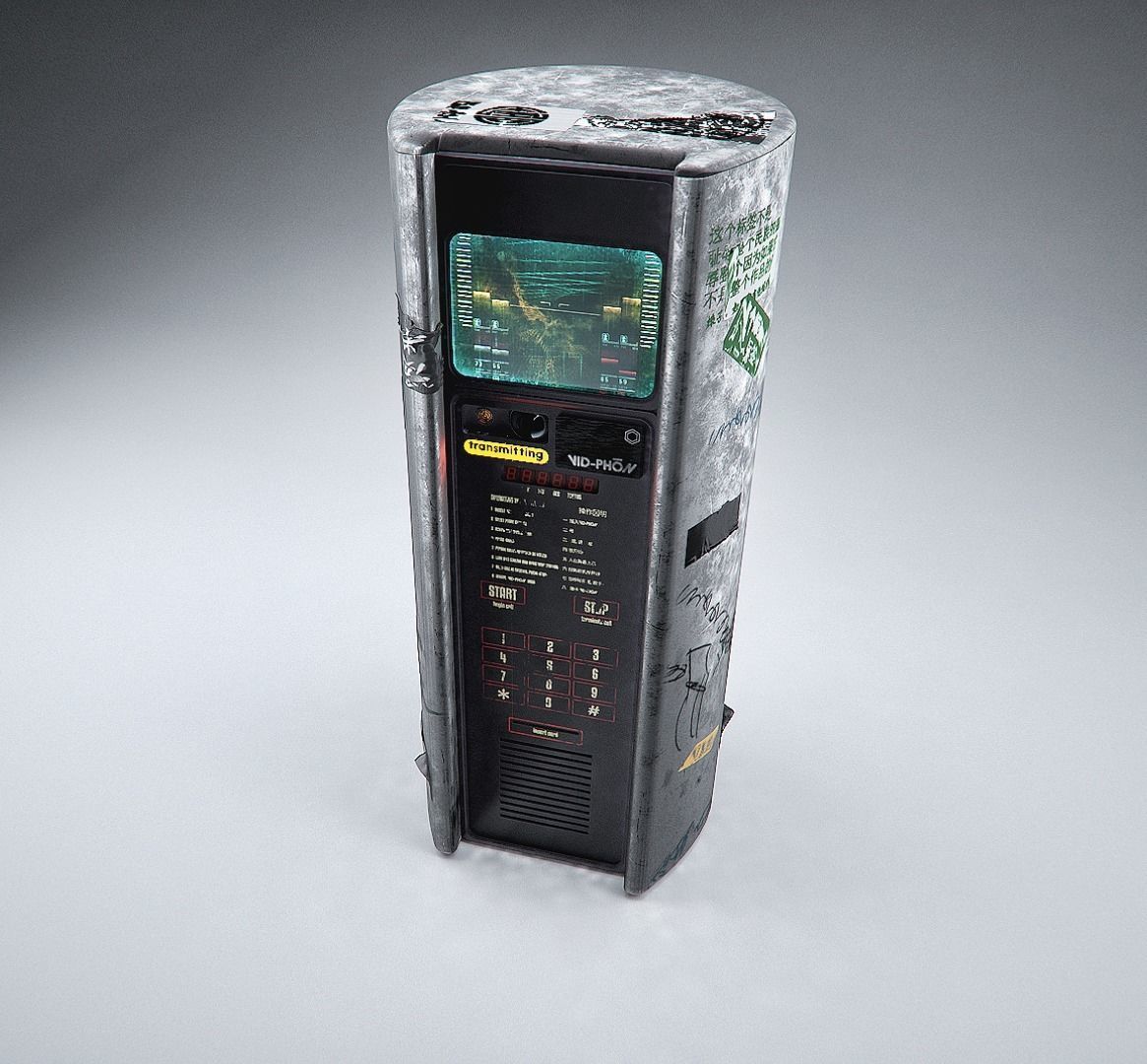 Cyberpunk Public Phone Terminal 3D model | CGTrader