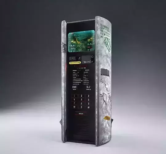 Cyberpunk Public Phone Terminal 3D model