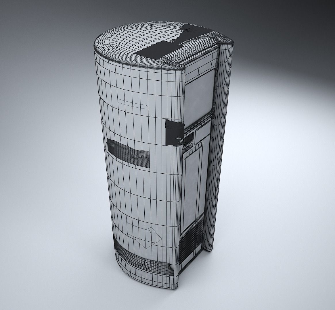 Cyberpunk Public Phone Terminal 3D model_4