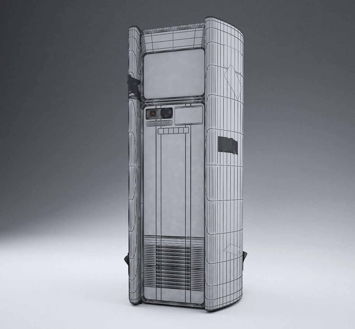 Cyberpunk Public Phone Terminal 3D model_5