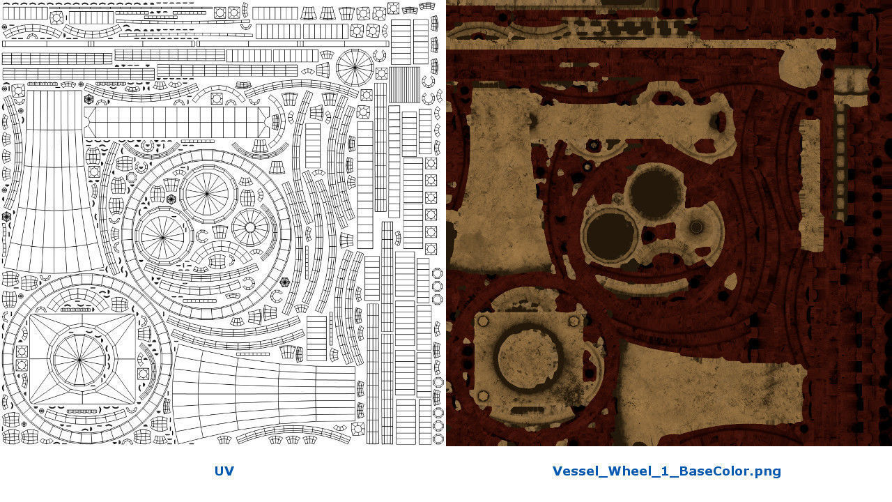 Vessel Wheel 1 Low-poly 3D model_6