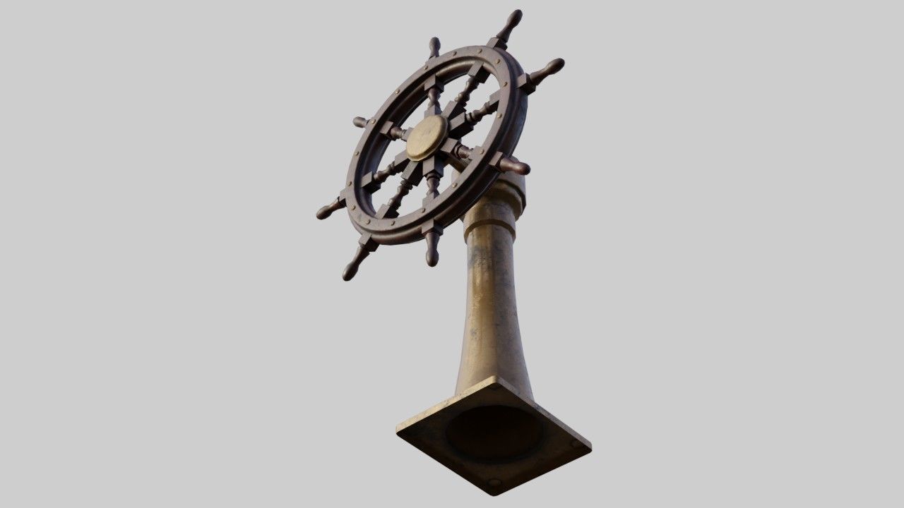 Vessel Wheel 1 Low-poly 3D model_4