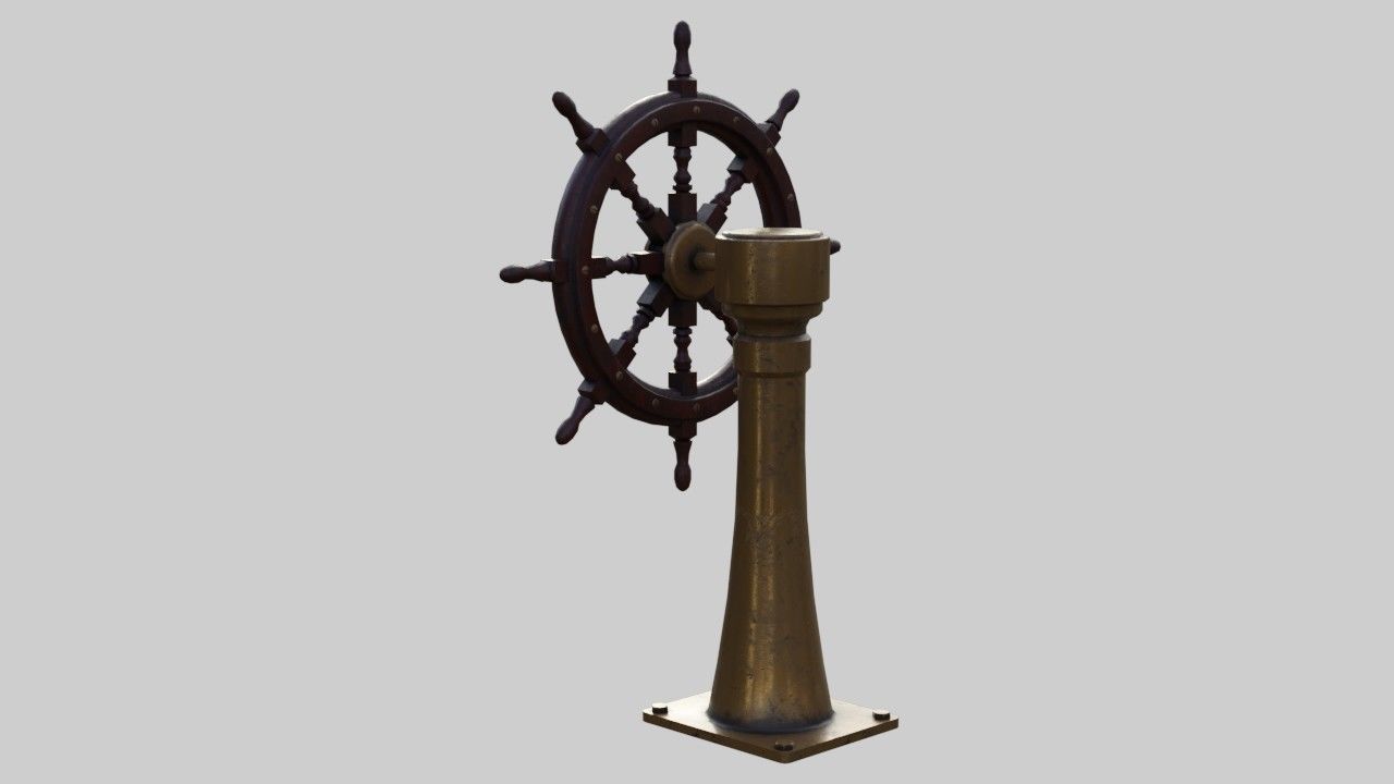 Vessel Wheel 1 Low-poly 3D model_3